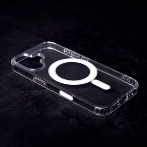 Anti Shock 1,5 mm Mag Suojakuori iPhone 16 6,1 tuumalle läpinäkyvä iso aukko + painike