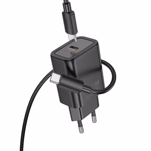 Phone charger Hoco USB C QC PD 30W + cable USB C to USB C N62 black