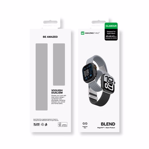 2 kpl AmazingThing Blend Band Apple Watch 45/46/49mm:lle - harmaa-musta / harmaa