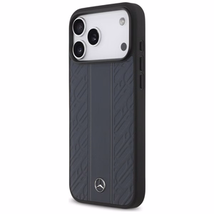 Mercedes Leather Laurel Leaves Stripes MagSafe -suojakuori iPhone 17 Pro Max - sininen