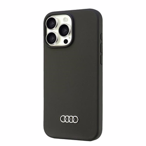 Audi Silikoninen Suojakuori iPhone 16 Pro Max 6.9" Musta/Musta Kova Suojakuori AU-LSRIP16PM-Q3/D1-BK