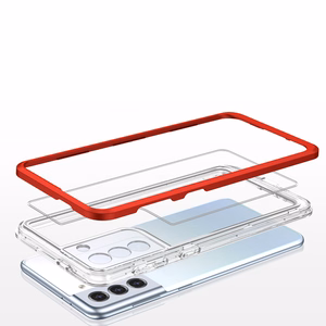 Kirkas 3in1 Kotelo Samsung Galaxy S21 + 5G (S21 Plus 5G) Kehys Gel Cover Punainen