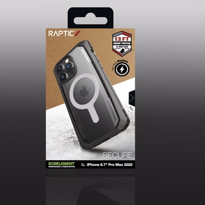 Raptic X-Doria Secure Case iPhone 14 Pro Max MagSafe panssaroitu suojus musta