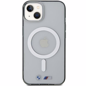 BMW Silver Ring MagSafe iPhone 15 suojakuori - läpinäkyvä