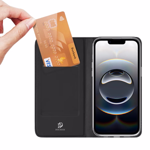 DUX DUCIS SKIN PRO lompakkosuojakuori iPhone 16e:lle - musta