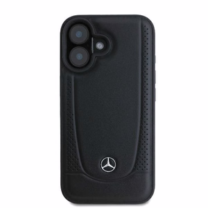 Mercedes Leather Urban Suojakuori iPhone 16 Plus:lle - musta