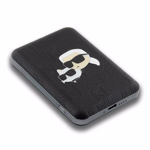 Karl Lagerfeld Powerbank induktiivinen KLPB5FPGKSKCHK 16W 5000mAh musta/musta Karl&Choupette Head Pin MagSafe -päätepistoke