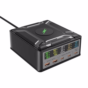 Blitzwolf BW-S28 260W, 2xUSB-A, 3xUSB-C, 15W langaton laturi (musta)