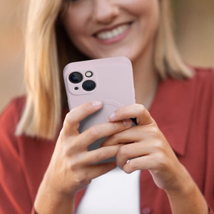 Silikoninen Mag Cover-suojakuori mallille iPhone 17 Pro / 18 Pro, MagSafe-yhteensopiva suurella kamera-aukolla – vaaleanpunainen