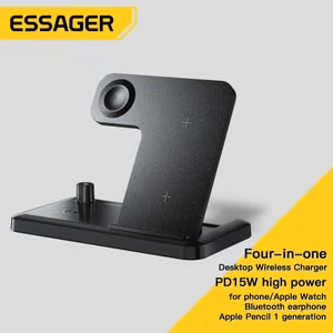 Langaton laturi Essager JG 4in1 musta 15W (iPhone / Apple Watch / Airpods / Pencil)