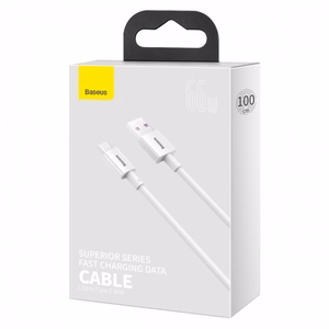 USB-kaapeli Baseus Superior USB - Type-C 66W 1,0m valkoinen CATYS-02