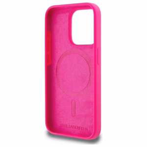 Karl Lagerfeld KLHMP15LSKHPPPLF iPhone 15 Pro 6.1 fuksia/fuksia kovakuori Silikoninen Karl Head Print MagSafe