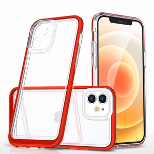 Kirkas 3in1 tapauksessa iPhone 12 runko geeli kansi punainen