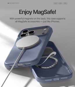 Mercury Pure MagSafe Silicon Suojakuori Apple iPhone 17 Pro Max laventelin harmaa