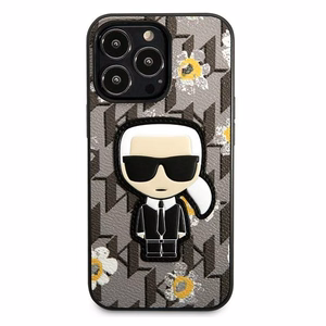 Karl Lagerfeld Flower Ikonik Karl suojakuori iPhone 13 Pro:lle / iPhone 13:lle - harmaa