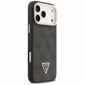 Guess 4G PU Triangle Logo & Stand Camera MagSafe suojakuori iPhone 17 Pro Max - musta