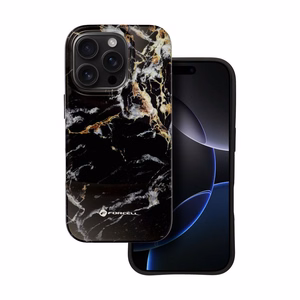 Suojakuori iPhone 16 PRO:lle Forcell F-Protect Mirage MagSafe-yhteensopiva Military Drop-Test musta marmori