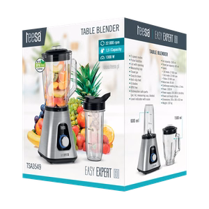 EASY EXPERT GO -tehosekoitin, 1300 W, 1,5 l:n lasikannu ja 600 ml:n matkamuki