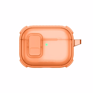 AmazingThing Titan Pro Mag Case Clear Suojakuori AirPods Pro 3 -kuulokkeille - oranssi