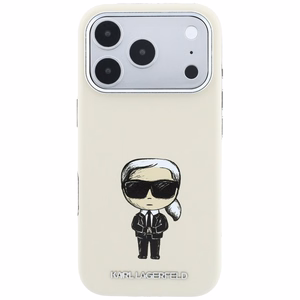 Karl Lagerfeld Smooth Ikonik Sketch MagSafe suojakuori mallille iPhone 18 Pro / 17 Pro – beige