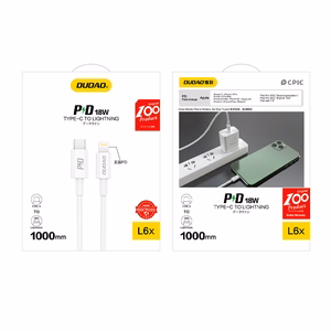 Dudao L6X USB-C - Lightning PD 20W 1m Kaapeli - valkoinen
