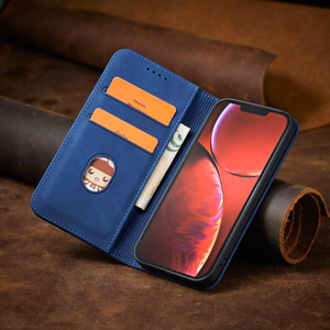 Magneetti Fancy Case tapauksessa iPhone 14 flip kansi lompakko jalusta sininen