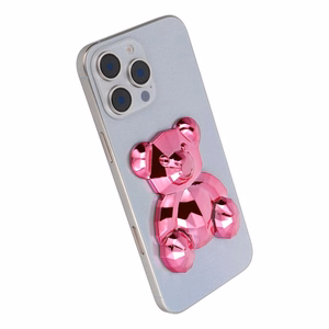 Phone stand BEAR - stick-on - pink