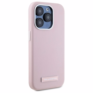 Karl Lagerfeld FW Metal Plate MagSafe Suojakuori iPhone 15 Pro Max:lle - vaaleanpunainen