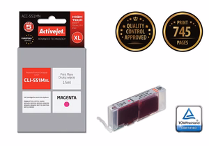 Activejet ACC-551MN – magenta mustekasetti, korvaa tuotteen Canon CLI-551M, 15 ml, Supreme