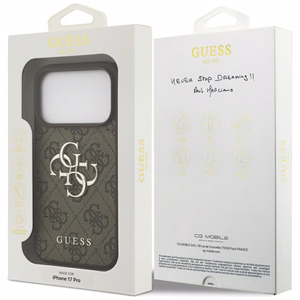 Guess 4G Big Logo Suojakuori iPhone 17 Pro:lle - Ruskea