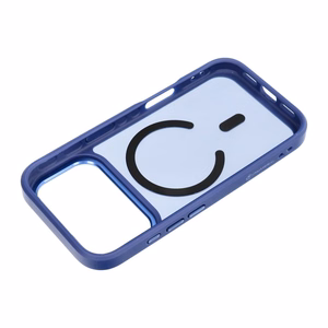 Suojakuori laitteelle iPhone 18 Pro / 17 Pro: Forcell F-Protect Smoke Hybrid Premium, MagSafe-yhteensopiva, väri: laivastonsininen