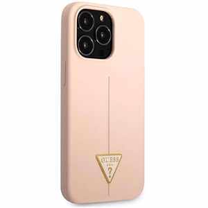 Guess GUHCP13XSLTGP iPhone 13 Pro Max 6.7" vaaleanpunainen/vaaleanpunainen kovakotelo Silikoni kolmio Silikoni kolmio