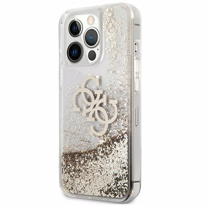Guess 4G Big Liquid Glitter Suojakuori iPhone 13 Pro Max 6.7" - Kultainen