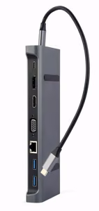 Gembird A-CM-COMBO9-02 9-in-1 USB-C–HDMI/USB 3.0 -sovitin