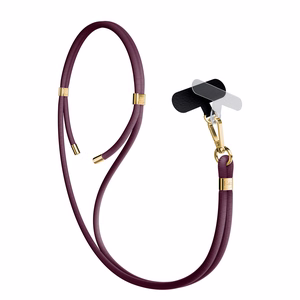 3mk EasyClip Elite puhelimen kaulahihna, Mulberry (kultaiset osat)