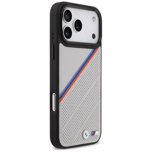 BMW M Tricolor Metal Logo MagSafe Suojakuori iPhone 17 Pro Max:lle - Harmaa