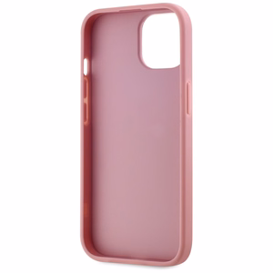 Karl Lagerfeld Wrinkled Metal Signature Suojakuori iPhone 15:lle - vaaleanpunainen