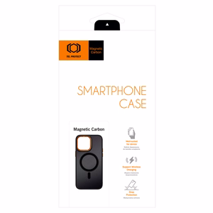 Tel Protect Magnetic Carbon Case for Iphone 13 Pro Black-orange