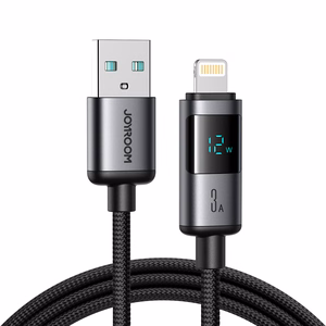 Joyroom S-A16 Pro Prism Series 3A USB-A - Lightning Kaapeli näytöllä 1.2m - Musta