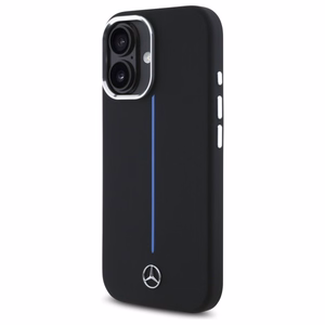 Mercedes Silikoninen Blue Stripe MagSafe suojakuori iPhone 16:lle - musta