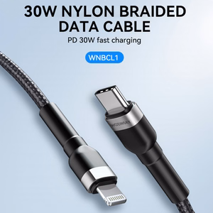 Wozinsky WNBCL1 Lightning / USB-C PD 30W -kaapeli 1 m - musta