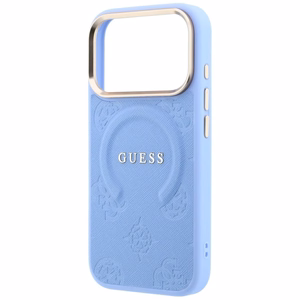 Kotelo mallille IPHONE 18 Pro/17 Pro MagSafe-yhteensopiva (Saffiano Peony Ring) (väri: vaaleansininen)