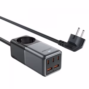 Acefast Z2 GaN 75W PD pöytälaturi 3x USB-C 2x USB-A - musta ja harmaa
