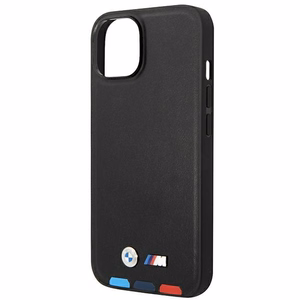 Kotelo BMW BMHCP14M22PTDK iPhone 14 Plus 6.7 "musta / musta nahka leima Tricolor".