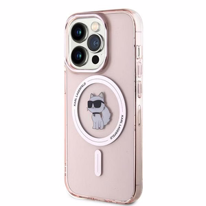 Karl Lagerfeld IML Choupette MagSafe Suojakuori iPhone 14 Prolle - vaaleanpunainen