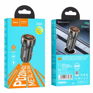 Autolaturi Hoco Z46A USB-A/Type-C PD20W+QC3.0 harmaa