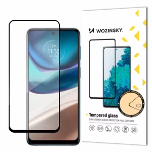 Wozinsky Super kestävä täysi liima karkaistu lasi koko näytön kehys tapauksessa ystävällinen Motorola Moto G42 musta