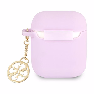 Guess GUA2LSC4EU AirPods 1/2 cover purple/purple Silicone Charm 4G Collection