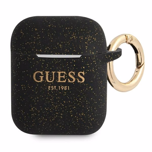 Guess GUA2SGGEK AirPods suojakuori musta/musta Silikoni Glitteri