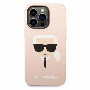 Karl Lagerfeld KLHMP14XSLKHLP iPhone 14 Pro Max 6.7 kovakuori vaalea vaaleanpunainen / vaalea vaaleanpunainen Silicone Karl's Head Magsafe